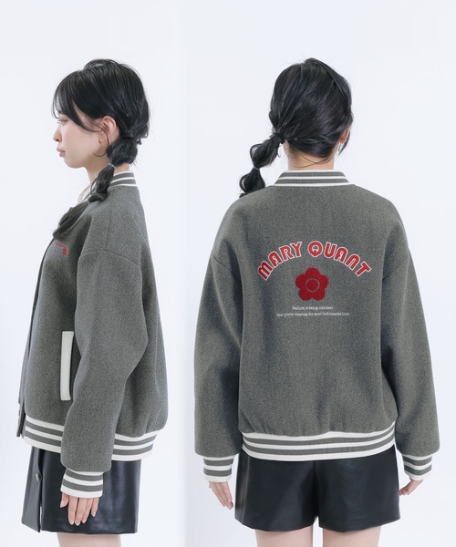MARY QUANT(マリークワント)の「ウールライクスタジャン ブルゾン(スタジャン・レディース・ブラック/ブラウン/ブルー/グレー・M)」の14枚目の写真