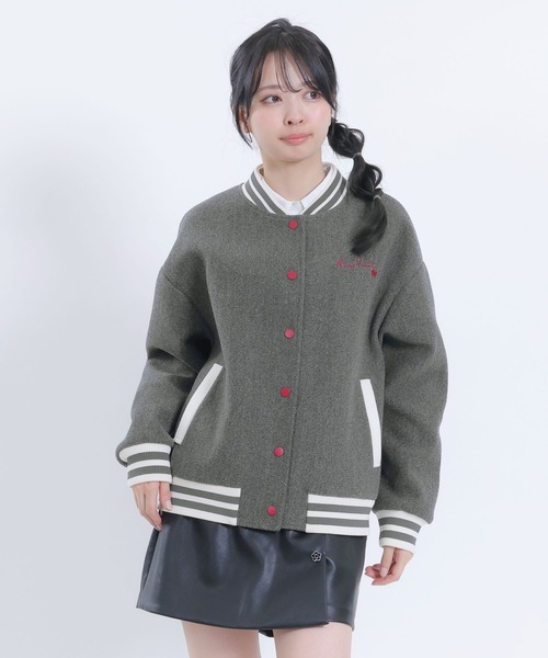 MARY QUANT(マリークワント)の「ウールライクスタジャン ブルゾン(スタジャン・レディース・ブラック/ブラウン/ブルー/グレー・M)」の19枚目の写真