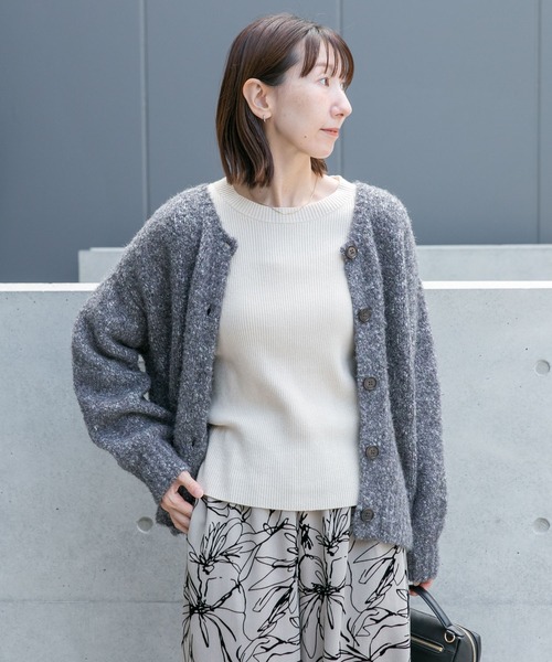 ITEMS URBANRESEARCH(アイテムズ アーバンリサーチ)の「MIXフェザー2WAYカーディガン(カーディガン/ボレロ・レディース・ブラック系その他/オレンジ系その他/イエロー系その他・FREE)」の1枚目の写真