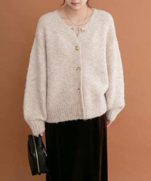 ITEMS URBANRESEARCH(アイテムズ アーバンリサーチ)の「MIXフェザー2WAYカーディガン(カーディガン/ボレロ・レディース・ブラック系その他/オレンジ系その他/イエロー系その他・FREE)」の2枚目の写真