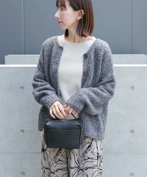 ITEMS URBANRESEARCH(アイテムズ アーバンリサーチ)の「MIXフェザー2WAYカーディガン(カーディガン/ボレロ・レディース・ブラック系その他/オレンジ系その他/イエロー系その他・FREE)」の10枚目の写真