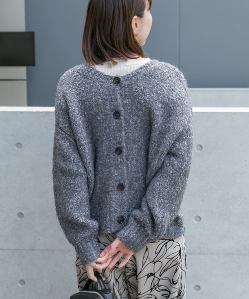 ITEMS URBANRESEARCH(アイテムズ アーバンリサーチ)の「MIXフェザー2WAYカーディガン(カーディガン/ボレロ・レディース・ブラック系その他/オレンジ系その他/イエロー系その他・FREE)」の5枚目の写真