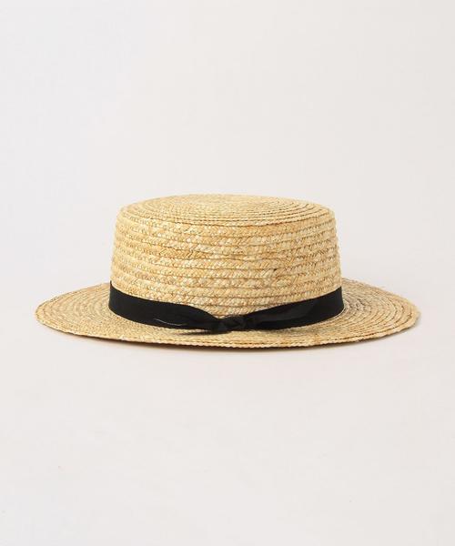 Another Edition(アナザーエディション)の「ブレードリボンカンカン帽/AEBFC BRAID RBN カンカン◆(ハット・レディース・オフホワイト/ナチュラル・FREE)」の3枚目の写真