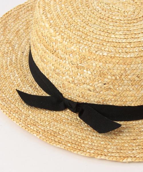 Another Edition(アナザーエディション)の「ブレードリボンカンカン帽/AEBFC BRAID RBN カンカン◆(ハット・レディース・オフホワイト/ナチュラル・FREE)」の5枚目の写真