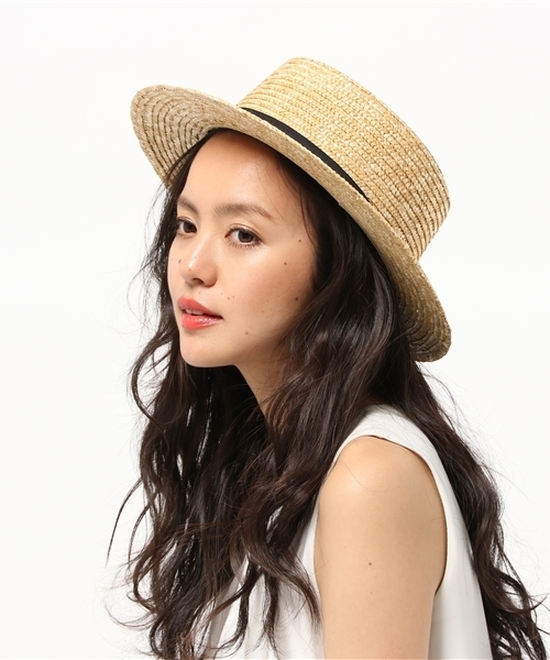 Another Edition(アナザーエディション)の「ブレードリボンカンカン帽/AEBFC BRAID RBN カンカン◆(ハット・レディース・オフホワイト/ナチュラル・FREE)」の9枚目の写真