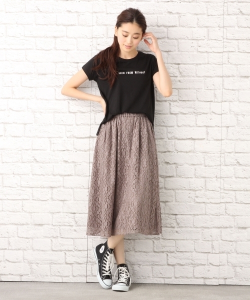 LEPSIM（レプシィム）の「コンパクトロゴプリントTシャツSS　725269（Tシャツ/カットソー・レディース・ブラック/オフホワイト/トップグレー/ベージュ・MEDIUM/LARGE）」の14枚目の写真