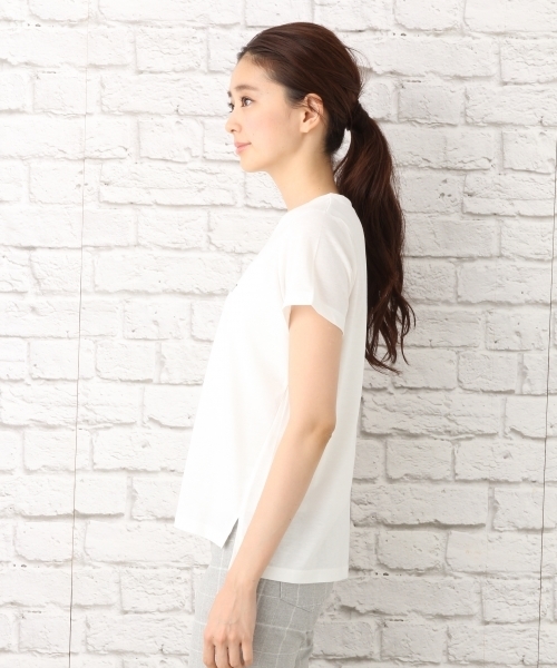 LEPSIM（レプシィム）の「コンパクトロゴプリントTシャツSS　725269（Tシャツ/カットソー・レディース・ブラック/オフホワイト/トップグレー/ベージュ・MEDIUM/LARGE）」の7枚目の写真