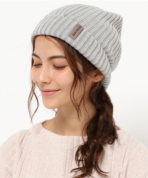 LBC（エルビーシー）の「インディゴ風リブワッチ（ニットキャップ/ビーニー・レディース・ブラック/ネイビー/グレー・ONE SIZE）」の2枚目の写真