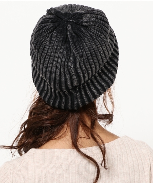 LBC（エルビーシー）の「インディゴ風リブワッチ（ニットキャップ/ビーニー・レディース・ブラック/ネイビー/グレー・ONE SIZE）」の5枚目の写真