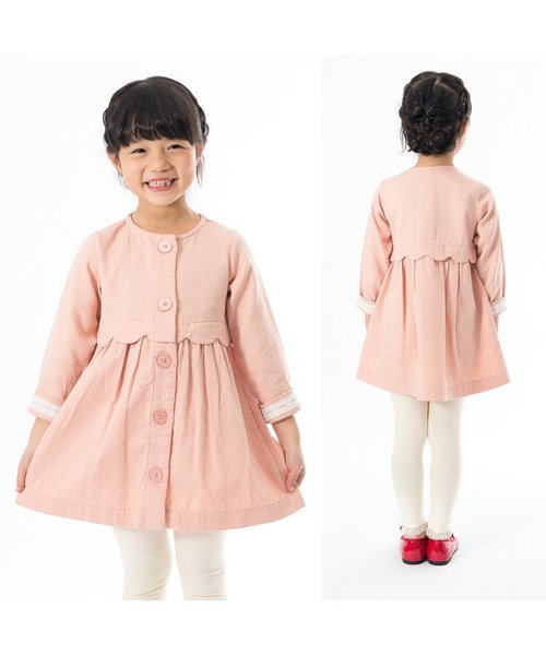 apres les cours(アプレレクール)の「コートワンピース(ワンピース・キッズ・ネイビー/ストライプ/ピンク・90/120/80/140/100/130/110)」の6枚目の写真