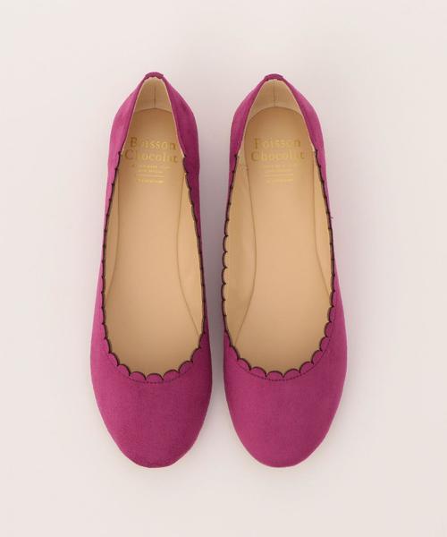 Boisson Chocolat（ボワソンショコラ）の「＜＜WEB限定＞＞＜B＞スカラップFLT○（バレエシューズ・レディース・パープル/レッド/ブラック/グレー・23cm/22cm/22.5cm/23.5cm/24.5cm/25cm/24cm）」の6枚目の写真