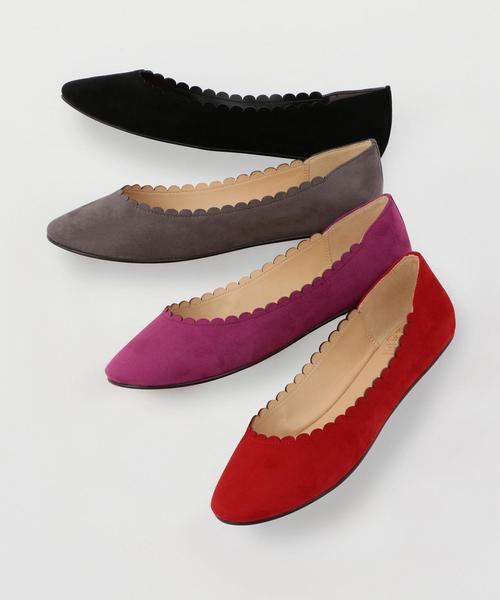 Boisson Chocolat（ボワソンショコラ）の「＜＜WEB限定＞＞＜B＞スカラップFLT○（バレエシューズ・レディース・パープル/レッド/ブラック/グレー・23cm/22cm/22.5cm/23.5cm/24.5cm/25cm/24cm）」の9枚目の写真