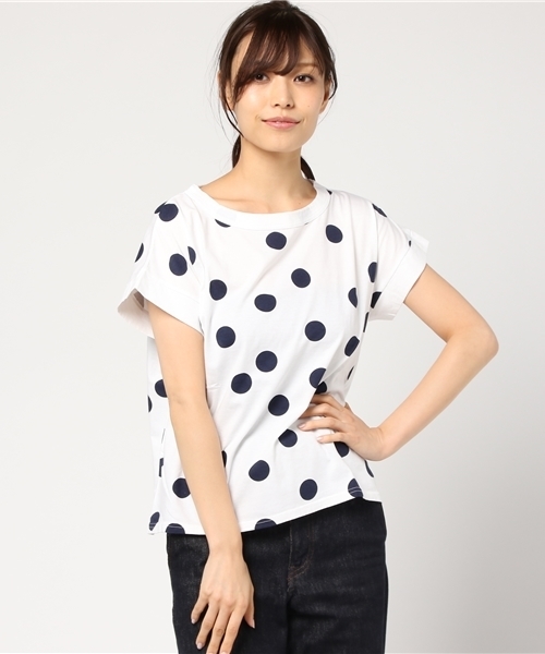 ichi(イチ)の「i c h i ランダムドット プルオーバー(Tシャツ/カットソー・レディース・グレー/ホワイト/ネイビー・ONE SIZE)」の11枚目の写真