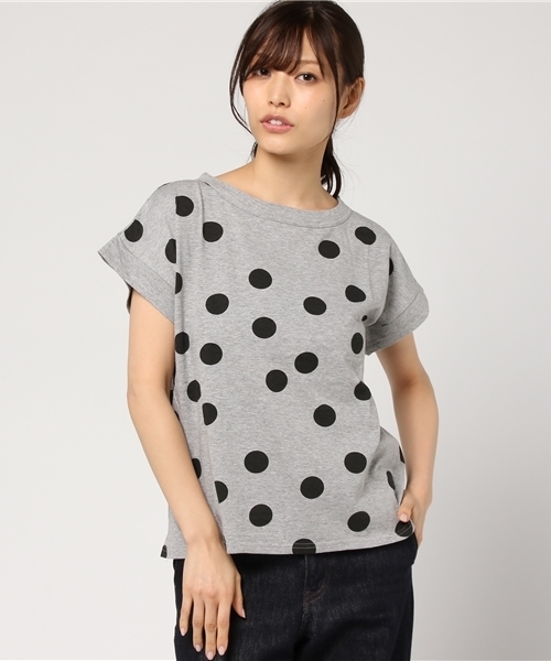 ichi(イチ)の「i c h i ランダムドット プルオーバー(Tシャツ/カットソー・レディース・グレー/ホワイト/ネイビー・ONE SIZE)」の2枚目の写真