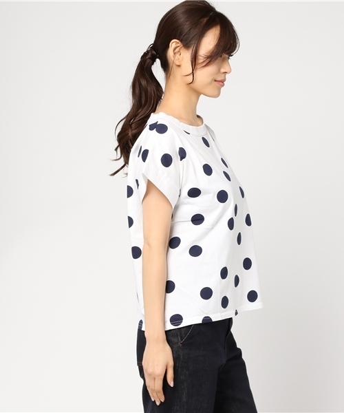 ichi(イチ)の「i c h i ランダムドット プルオーバー(Tシャツ/カットソー・レディース・グレー/ホワイト/ネイビー・ONE SIZE)」の5枚目の写真