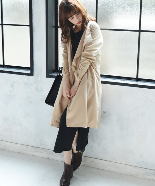 Luz Llena（ラズレナ）の「[綿100%]フロントツイスト・Tシャツワンピース（ワンピース・レディース・ブラウン/ブラック・MEDIUM）」の8枚目の写真