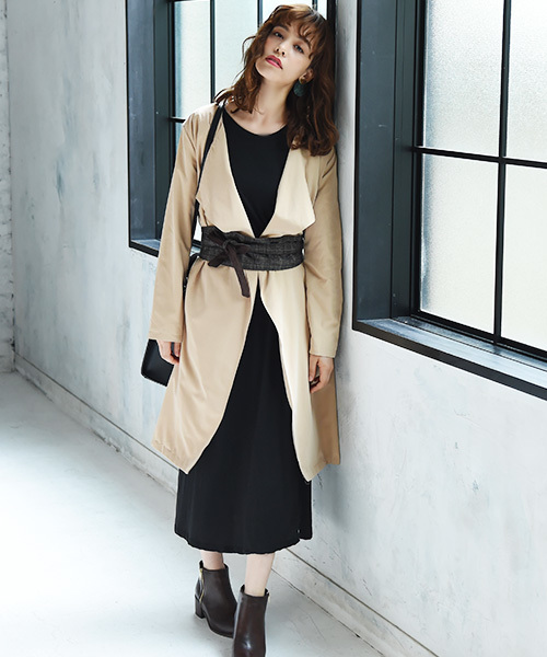 Luz Llena（ラズレナ）の「[綿100%]フロントツイスト・Tシャツワンピース（ワンピース・レディース・ブラウン/ブラック・MEDIUM）」の9枚目の写真