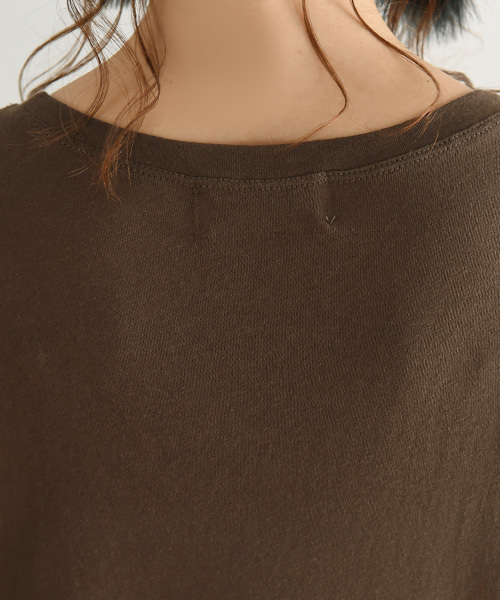 Luz Llena（ラズレナ）の「[綿100%]フロントツイスト・Tシャツワンピース（ワンピース・レディース・ブラウン/ブラック・MEDIUM）」の14枚目の写真