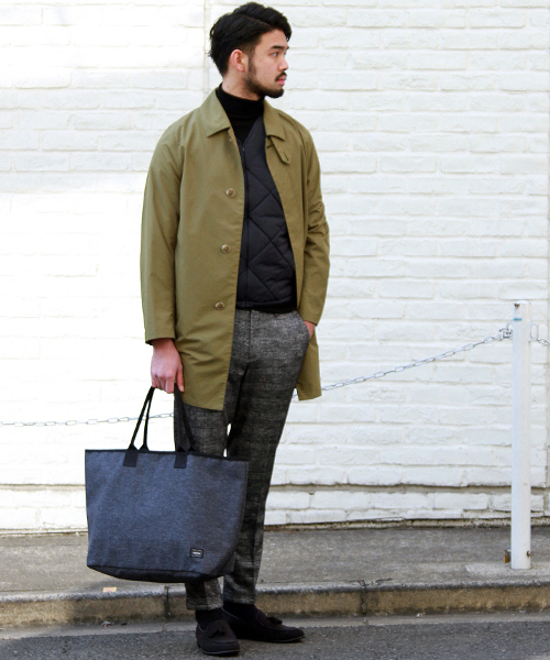 PORTER（ポーター）の「◇LOWERCASE*PORTER*EDIFICE シャンブレートートバック（トートバッグ・メンズ・ブラック/ネイビー・FREE）」の6枚目の写真