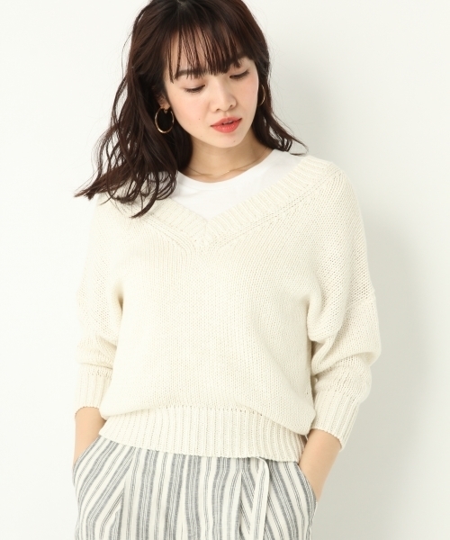 A part by（アパートバイ）の「1.5GCLリリーヤーンVPO 788678（ニット/セーター・レディース・ホワイト/ピンク/グリーン/ネイビー・FREE）」の2枚目の写真