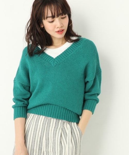 A part by（アパートバイ）の「1.5GCLリリーヤーンVPO 788678（ニット/セーター・レディース・ホワイト/ピンク/グリーン/ネイビー・FREE）」の3枚目の写真