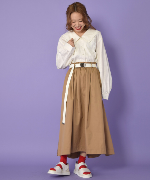 w closet（ダブルクローゼット）の「セーラーカラーレースシャツ（シャツ/ブラウス・レディース・ネイビー/オフホワイト/ライトピンク・FREE）」の11枚目の写真