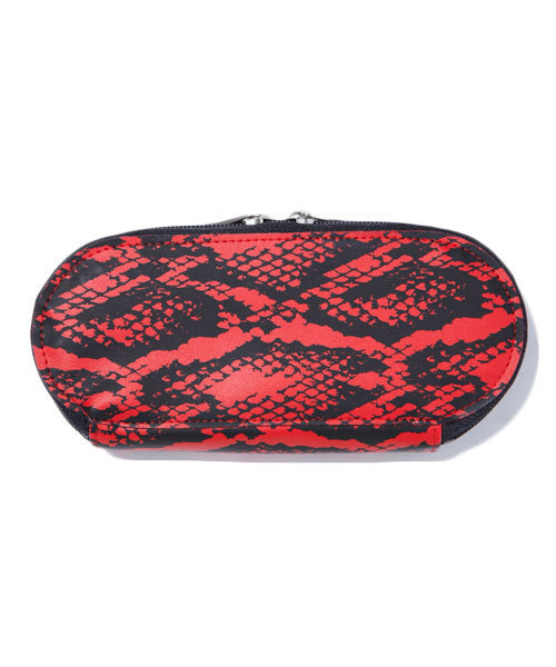 ストリート ポーチ ラージ 赤 XLARGE（エクストララージ）の「SNAKESKIN PRINT PENCIL CASE（ポーチ