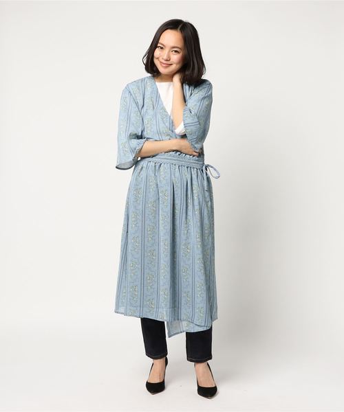 Earth Music Ecology アースミュージックアンドエコロジー の 花柄カシュクールガウン カーディガン ボレロ Wear