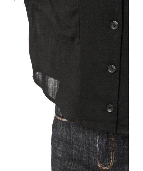 EGOIST（エゴイスト）の「ショート丈オープンカラーシャツ（シャツ/ブラウス・レディース・ブラック/ホワイト/オレンジ・FREE）」の9枚目の写真