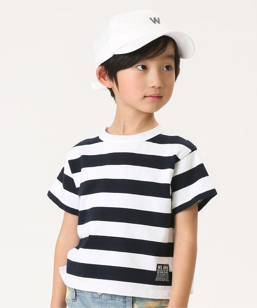 BREEZE(ブリーズ)の「太ボーダーTシャツ(Tシャツ/カットソー・キッズ・ネイビー/グリーン/レッド・100/120/90/140/80/110/130/160/150)」の3枚目の写真