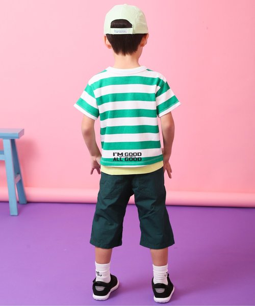 BREEZE(ブリーズ)の「太ボーダーTシャツ(Tシャツ/カットソー・キッズ・ネイビー/グリーン/レッド・100/120/90/140/80/110/130/160/150)」の5枚目の写真