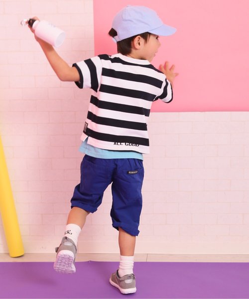 BREEZE(ブリーズ)の「太ボーダーTシャツ(Tシャツ/カットソー・キッズ・ネイビー/グリーン/レッド・100/120/90/140/80/110/130/160/150)」の9枚目の写真