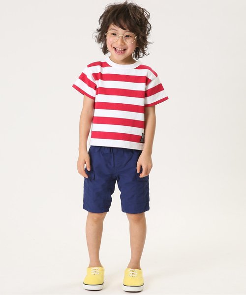 BREEZE(ブリーズ)の「太ボーダーTシャツ(Tシャツ/カットソー・キッズ・ネイビー/グリーン/レッド・100/120/90/140/80/110/130/160/150)」の10枚目の写真