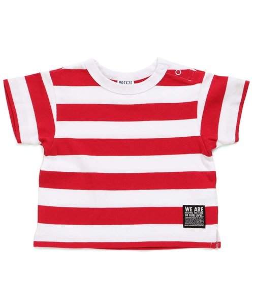 BREEZE(ブリーズ)の「太ボーダーTシャツ(Tシャツ/カットソー・キッズ・ネイビー/グリーン/レッド・100/120/90/140/80/110/130/160/150)」の15枚目の写真