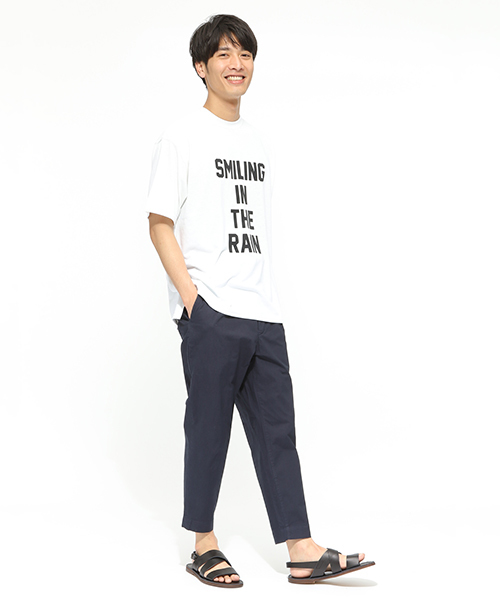 LAKOLE（ラコレ）の「【吸水速乾】スマイルプリントBIG-Tシャツ / LAKOLE（Tシャツ/カットソー・メンズ・ホワイト/ベージュ/オレンジ・MEDIUM/LARGE）」の5枚目の写真