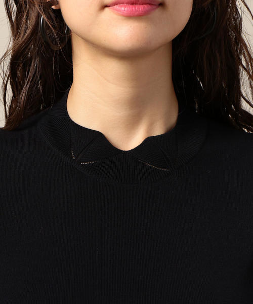 BEAUTY&YOUTH UNITED ARROWS（ビューティーアンドユースユナイテッドアローズ）の「BY スカラップカラーノースリーブニット o（ニット/セーター・レディース・オフホワイト/ブラック/マスタード・FREE）」の10枚目の写真