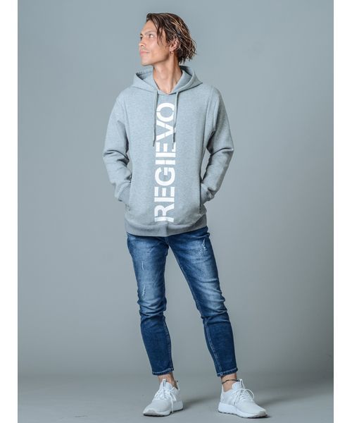 REGIEVO(レジエボ)の「【REGIEVO】REGIEVOロゴプリントプルパーカー(スウェット・メンズ・ブラック/グレー/オフホワイト・MEDIUM/LARGE/X-LARGE)」の12枚目の写真