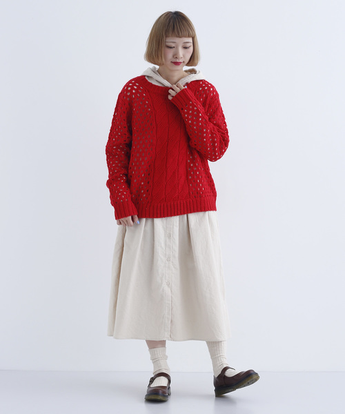 MERLOT（メルロー）の「フード付きコットンワンピース7921（ワンピース・レディース・ブラック/カーキ/アイボリー・FREE）」の11枚目の写真