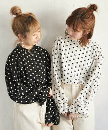 PairPair | ドット柄フリルブラウス(シャツ/ブラウス)