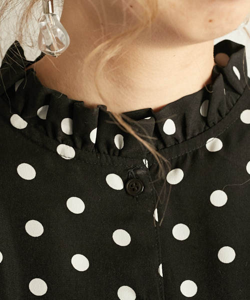 PairPair（ペアペア）の「ドット柄フリルブラウス（シャツ/ブラウス・レディース・ブラック/オフホワイト・FREE）」の19枚目の写真