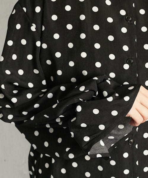 PairPair（ペアペア）の「ドット柄フリルブラウス（シャツ/ブラウス・レディース・ブラック/オフホワイト・FREE）」の20枚目の写真