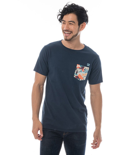 Billabong ビラボン の Billabong メンズ Dry Fabric Tee ポケット ｔシャツ ビラボン ポケt ボタニカルプリント サーフ Tシャツ カットソー Wear
