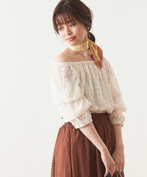 natural couture | レースシャーリングショートブラウス(シャツ/ブラウス)