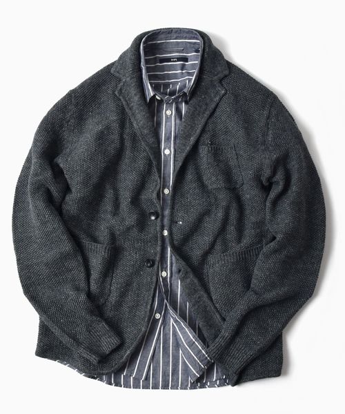 SHIPS(シップス)の「SC: リネン 2ボタン ニット ジャケット(テーラードジャケット・メンズ・ベージュ/ネイビー/ブラック・SMALL/MEDIUM/LARGE/X-LARGE)」の5枚目の写真