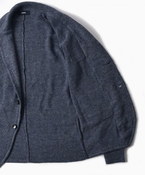 SHIPS(シップス)の「SC: リネン 2ボタン ニット ジャケット(テーラードジャケット・メンズ・ベージュ/ネイビー/ブラック・SMALL/MEDIUM/LARGE/X-LARGE)」の19枚目の写真