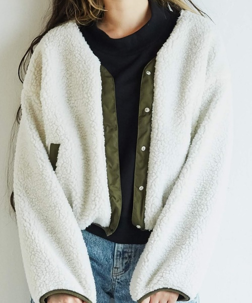 Moment モーメントプラス の リバーシブルボアブルゾン ブルゾン Wear