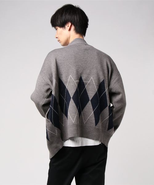 WEGO（ウィゴー）の「WEGO/アーガイルニットカーディガン（カーディガン/ボレロ・メンズ・ブラック/ブラウン/杢グレー・MEDIUM/LARGE）」の10枚目の写真