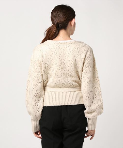 archives（アルシーヴ）の「ラメモヘア風2WAYカシュカーデ（Tシャツ/カットソー・レディース・ベージュ/ブラウン/アイボリー・MEDIUM）」の5枚目の写真