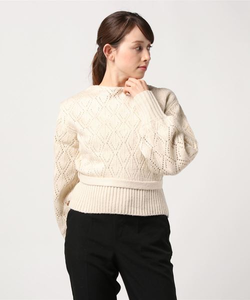 archives（アルシーヴ）の「ラメモヘア風2WAYカシュカーデ（Tシャツ/カットソー・レディース・ベージュ/ブラウン/アイボリー・MEDIUM）」の4枚目の写真