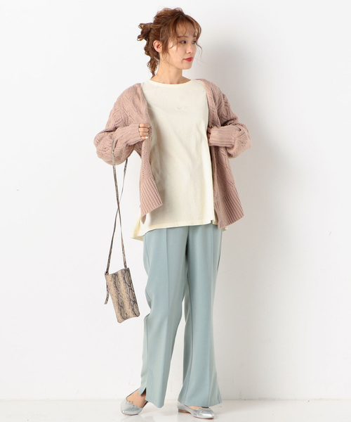 archives（アルシーヴ）の「ラメモヘア風2WAYカシュカーデ（Tシャツ/カットソー・レディース・ベージュ/ブラウン/アイボリー・MEDIUM）」の9枚目の写真